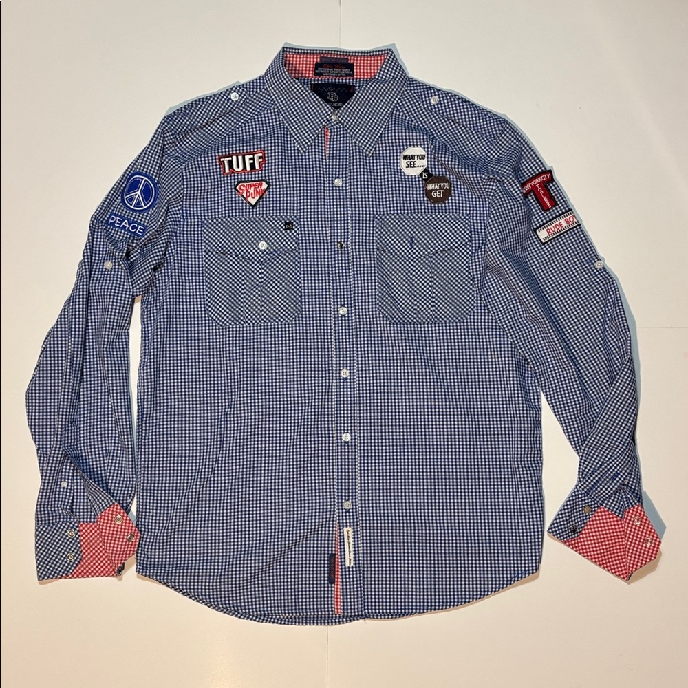 EPIC HERO PATCH BUTTON DOWN SHIRT XL MENS